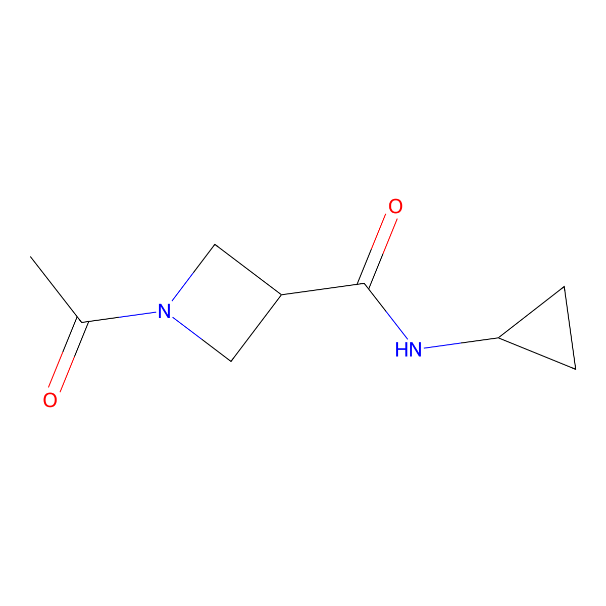 1-acetyl-N-cyclopropylazetidine-3-carboxamide molecular structure, CAS 1421461-99-5