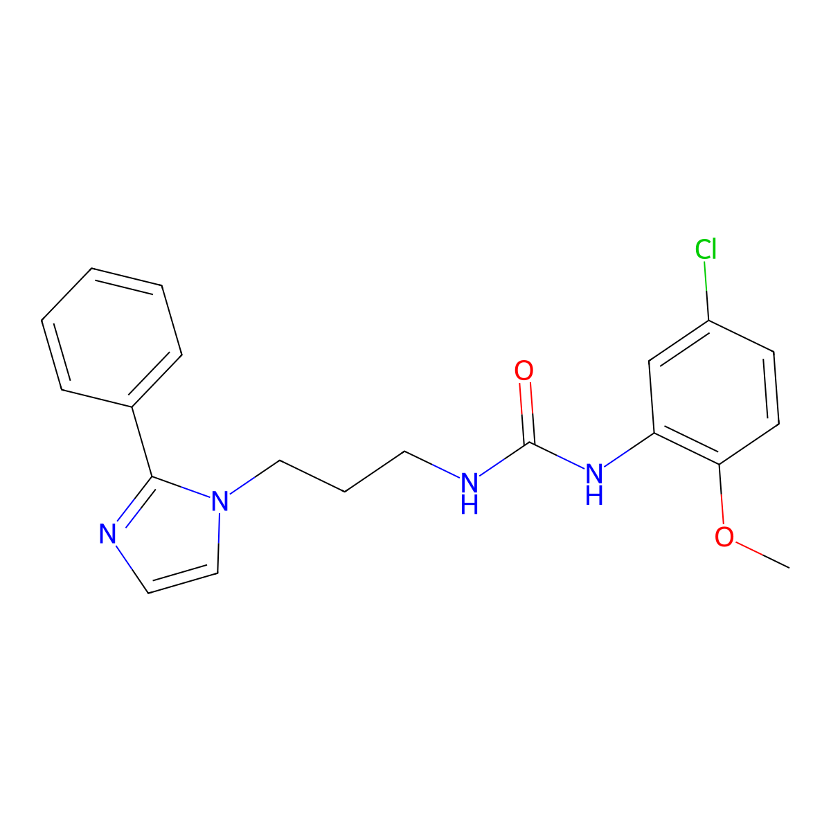 1-(5-chloro-2-methoxyphenyl)-3-[3-(2-phenyl-1H-imidazol-1-yl)propyl]urea molecular structure, CAS 1421462-01-2