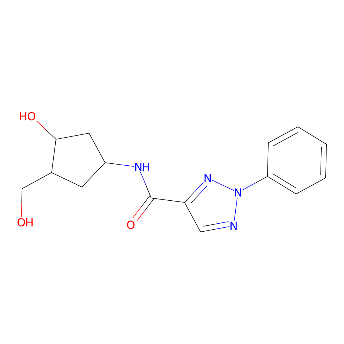 N-[3-hydroxy-4-(hydroxymethyl)cyclopentyl]-2-phenyl-2H-1,2,3-triazole-4-carboxamide molecular structure, CAS 1421462-04-5