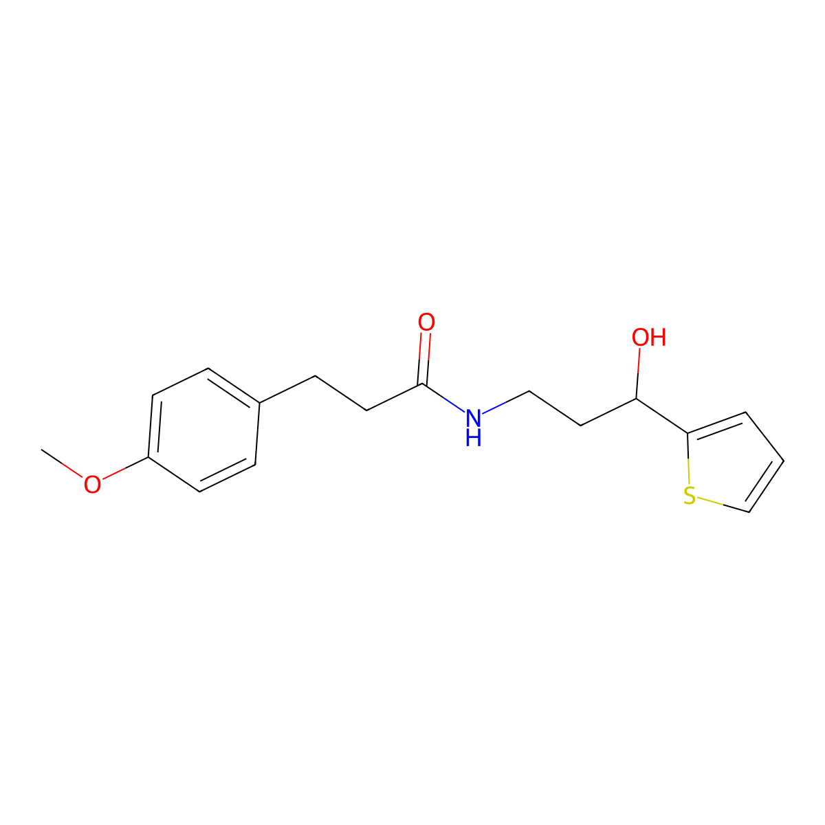 N-[3-Hydroxy-3-(thiophen-2-YL)propyl]-3-(4-methoxyphenyl)propanamide molecular structure, CAS 1421462-06-7