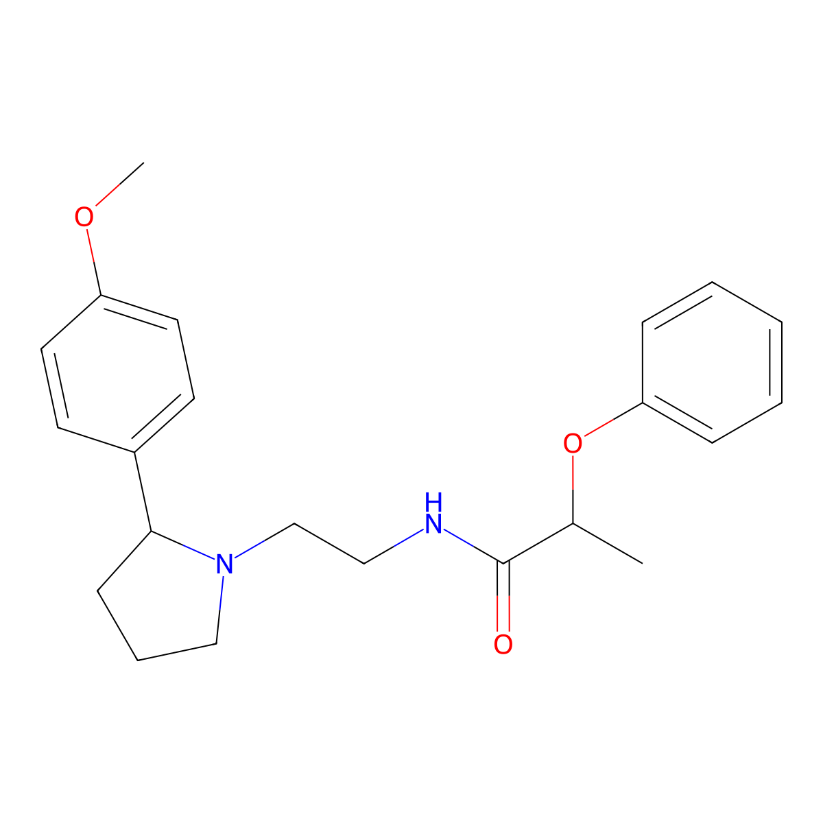 N-(2-(2-(4-methoxyphenyl)pyrrolidin-1-yl)ethyl)-2-phenoxypropanamide molecular structure, CAS 1421462-07-8