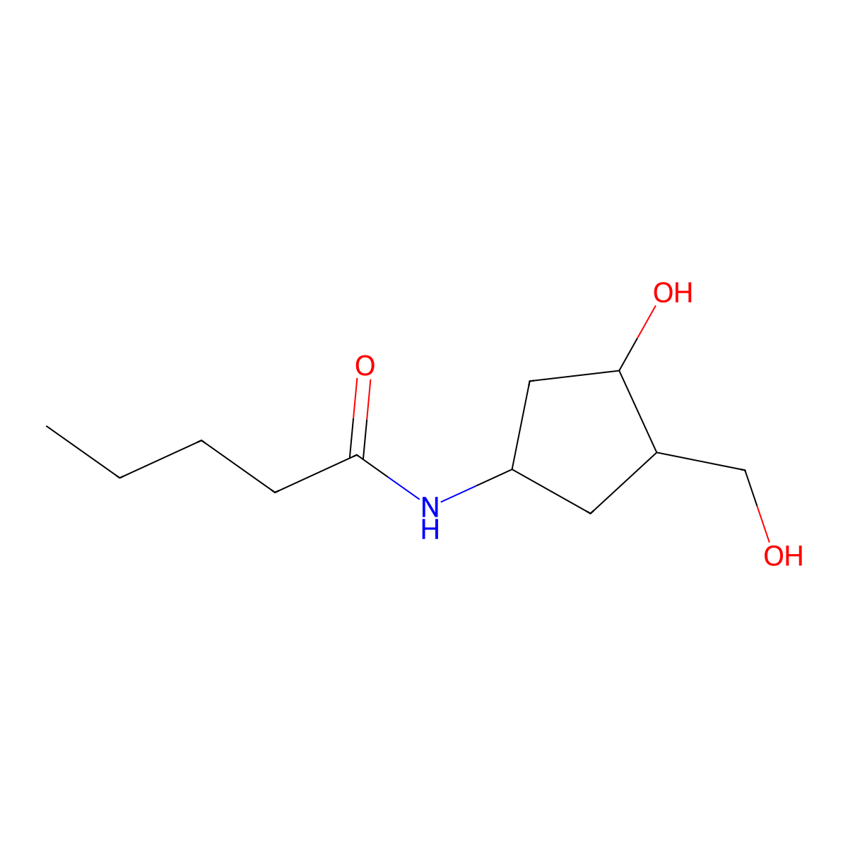 N-[3-Hydroxy-4-(hydroxymethyl)cyclopentyl]pentanamide molecular structure, CAS 1421462-09-0