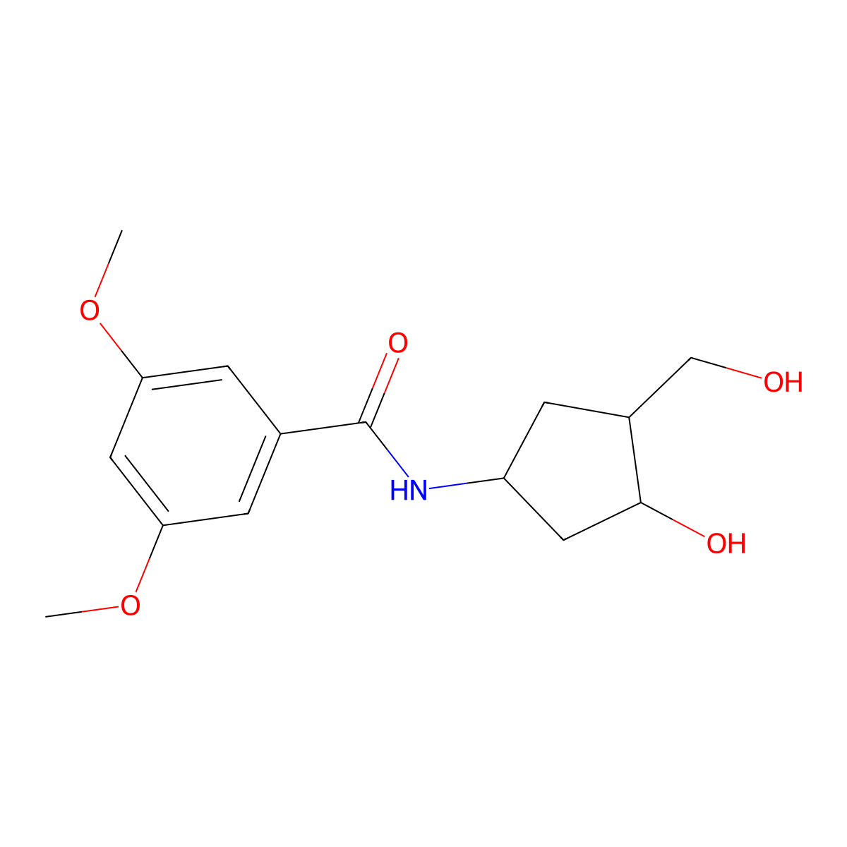 N-[3-Hydroxy-4-(hydroxymethyl)cyclopentyl]-3,5-dimethoxybenzamide molecular structure, CAS 1421462-13-6