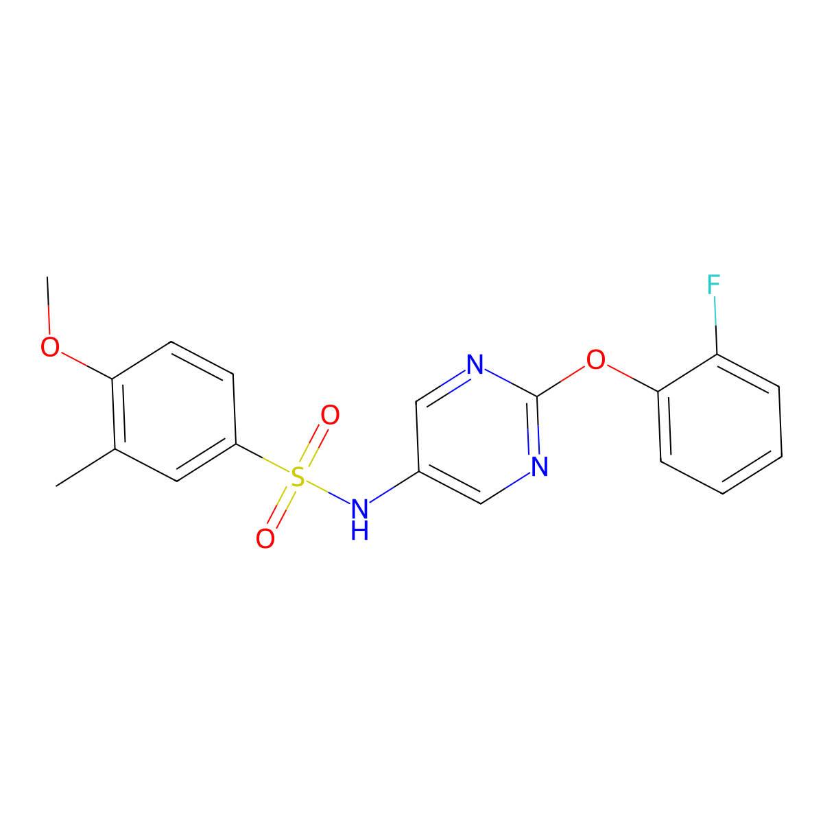 N-[2-(2-fluorophenoxy)pyrimidin-5-yl]-4-methoxy-3-methylbenzene-1-sulfonamide molecular structure, CAS 1421462-19-2