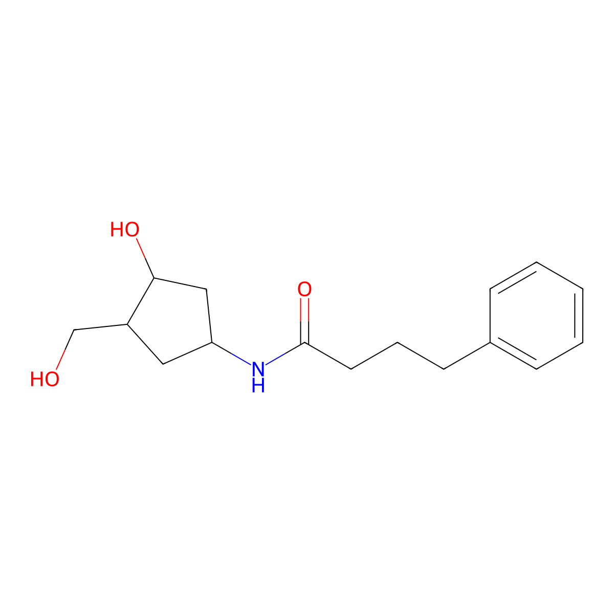 N-[3-Hydroxy-4-(hydroxymethyl)cyclopentyl]-4-phenylbutanamide molecular structure, CAS 1421462-21-6
