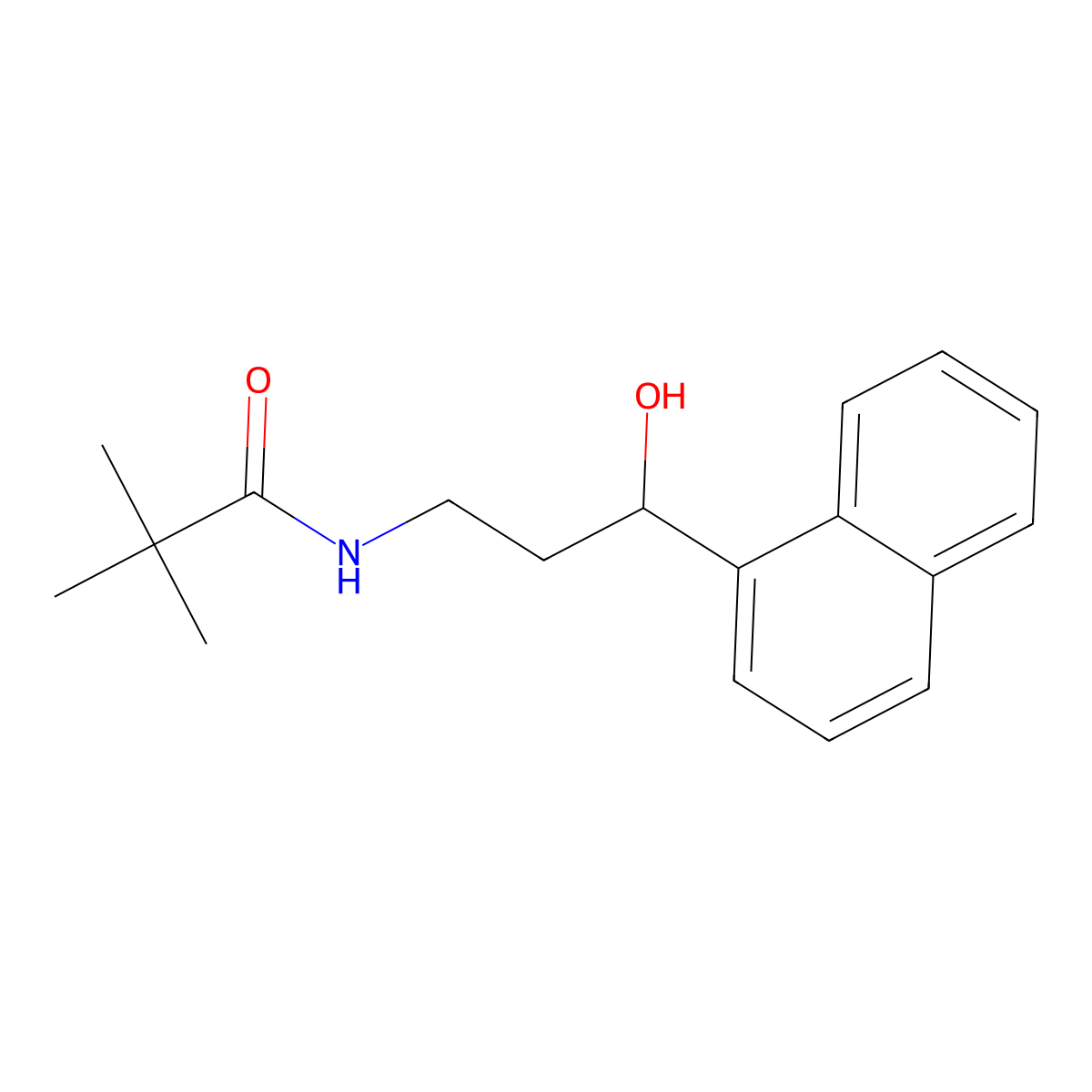 N-(3-hydroxy-3-(naphthalen-1-yl)propyl)pivalamide molecular structure, CAS 1421462-26-1