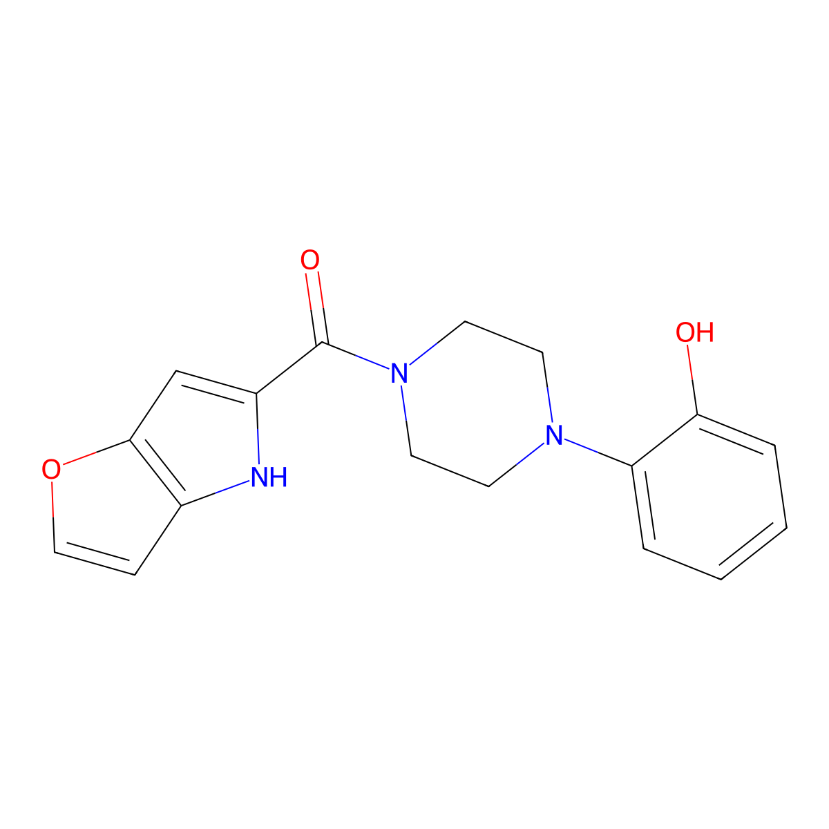 (4H-furo[3,2-b]pyrrol-5-yl)(4-(2-hydroxyphenyl)piperazin-1-yl)methanone molecular structure, CAS 1421462-43-2