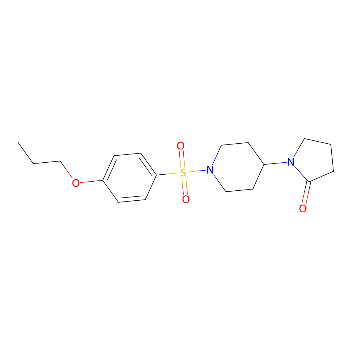 1-(1-((4-Propoxyphenyl)sulfonyl)piperidin-4-yl)pyrrolidin-2-one molecular structure, CAS 1421462-54-5