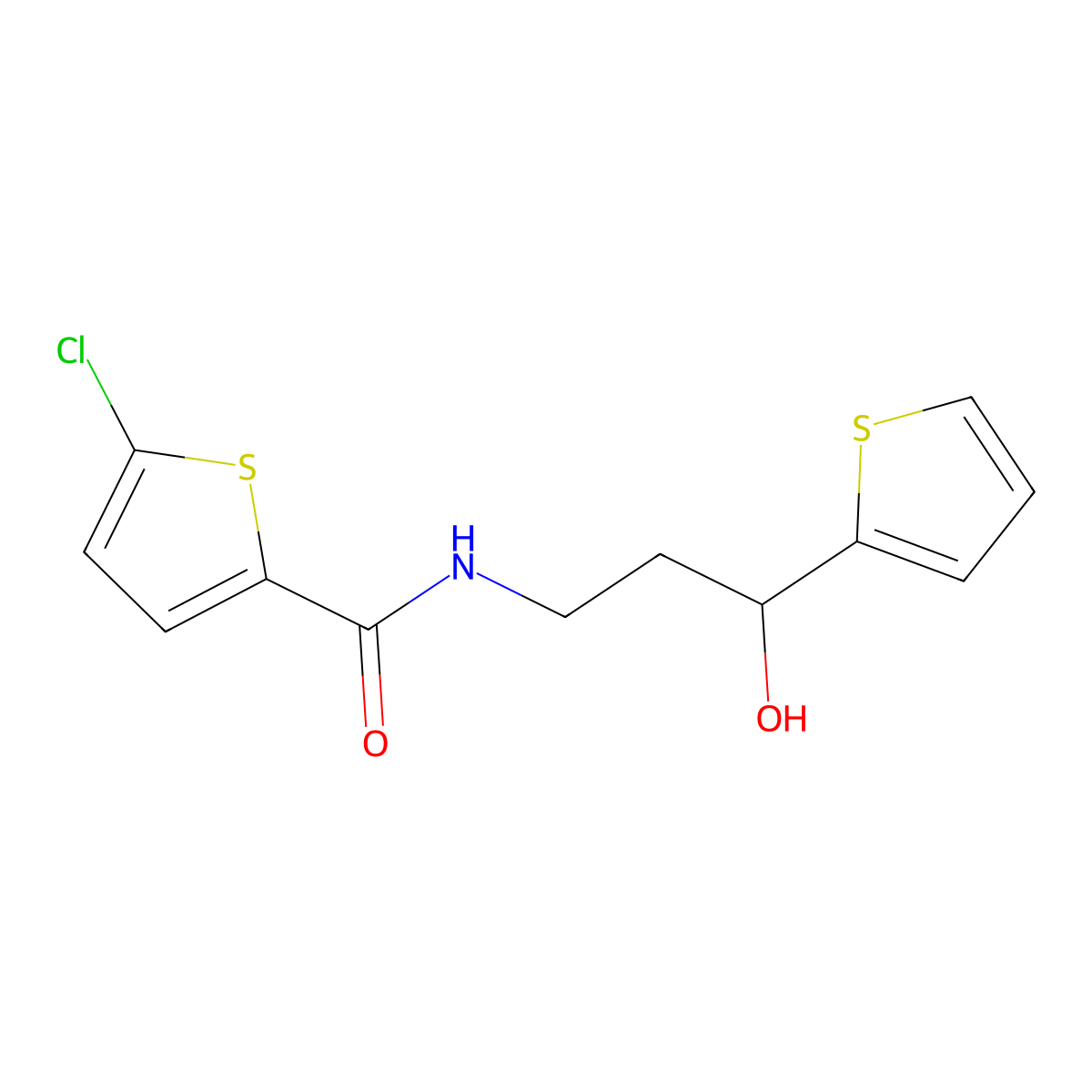 5-Chloro-N-[3-hydroxy-3-(thiophen-2-YL)propyl]thiophene-2-carboxamide molecular structure, CAS 1421463-71-9