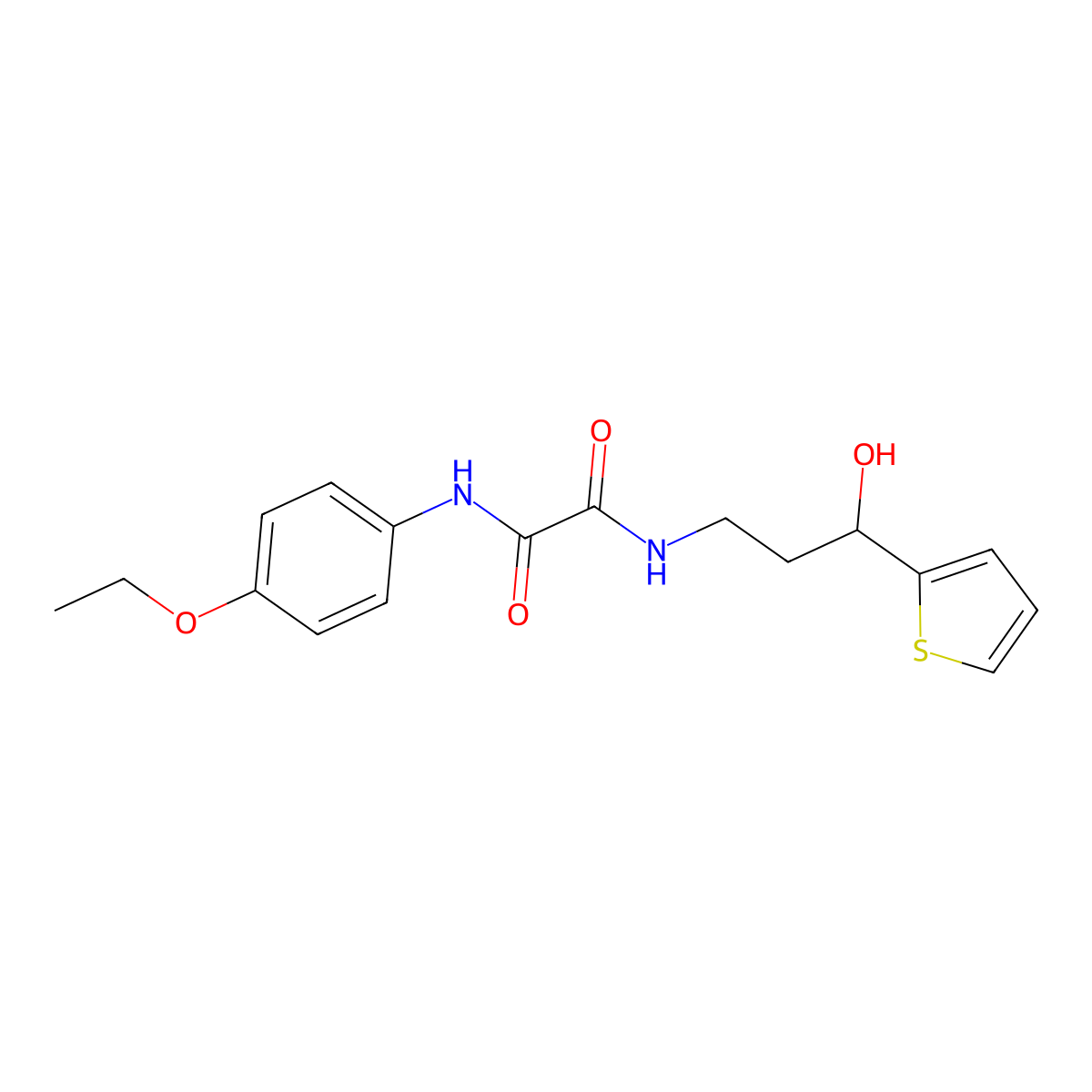 N1-(4-ethoxyphenyl)-N2-(3-hydroxy-3-(thiophen-2-yl)propyl)oxalamide molecular structure, CAS 1421464-14-3