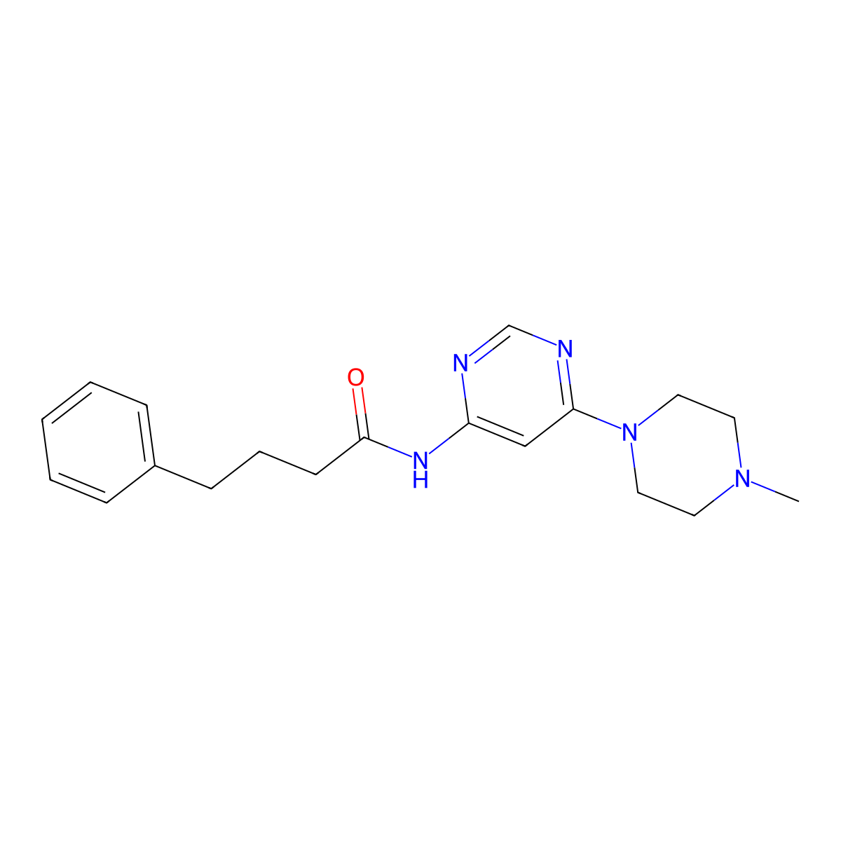 N-(6-(4-methylpiperazin-1-yl)pyrimidin-4-yl)-4-phenylbutanamide molecular structure, CAS 1421464-21-2