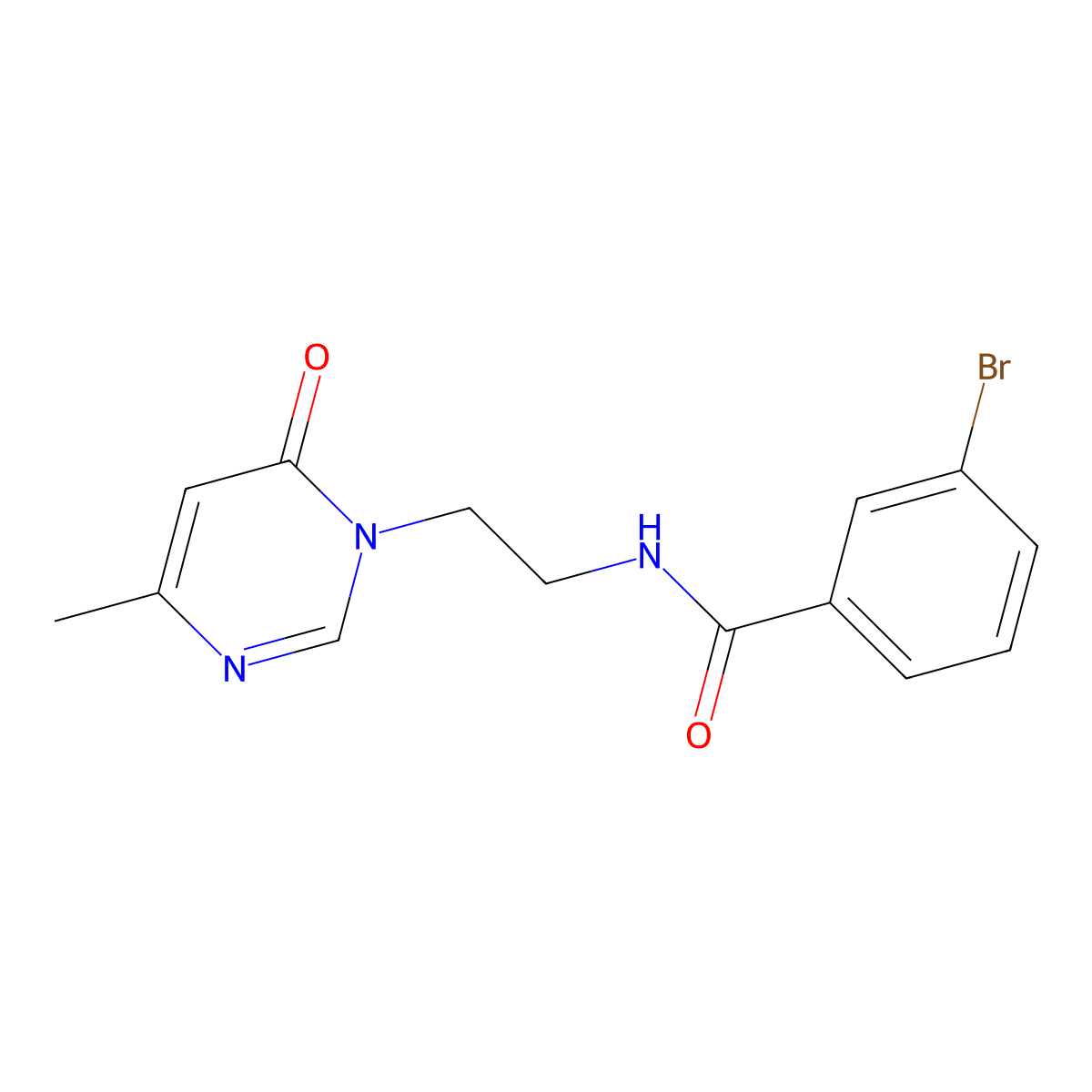 3-bromo-N-(2-(4-methyl-6-oxopyrimidin-1(6H)-yl)ethyl)benzamide molecular structure, CAS 1421464-32-5