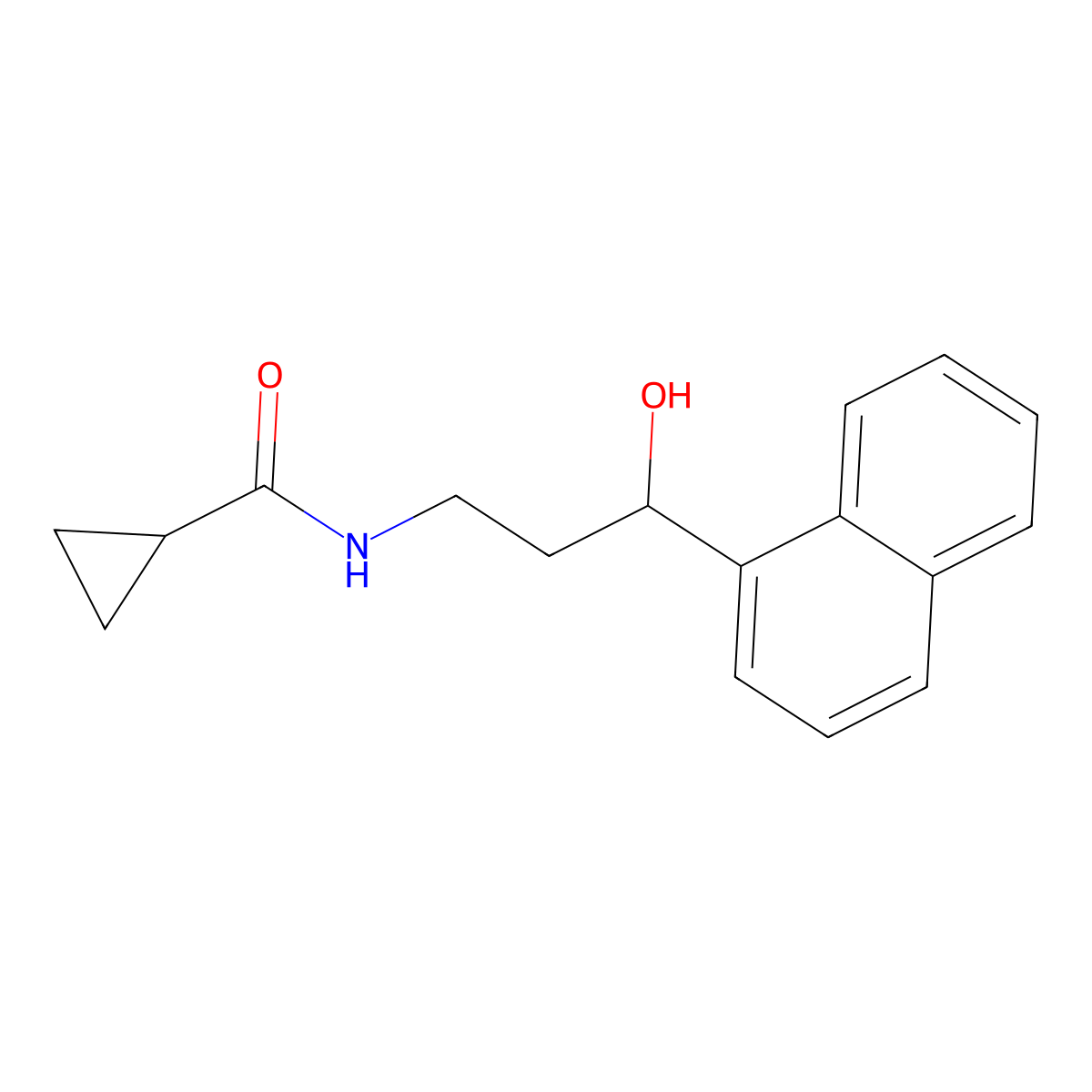 N-[3-Hydroxy-3-(naphthalen-1-YL)propyl]cyclopropanecarboxamide molecular structure, CAS 1421464-36-9
