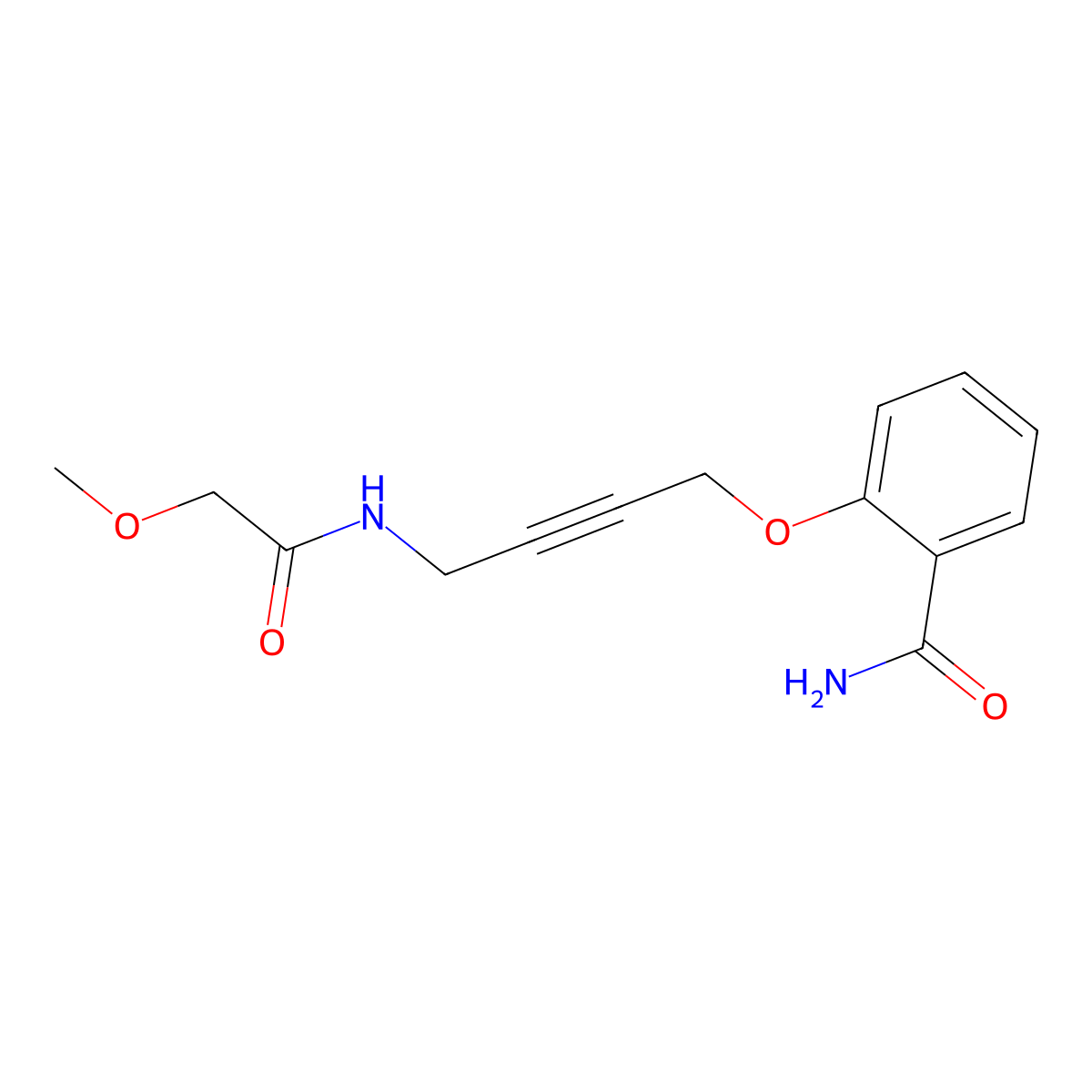 2-((4-(2-Methoxyacetamido)but-2-yn-1-yl)oxy)benzamide molecular structure, CAS 1421465-13-5