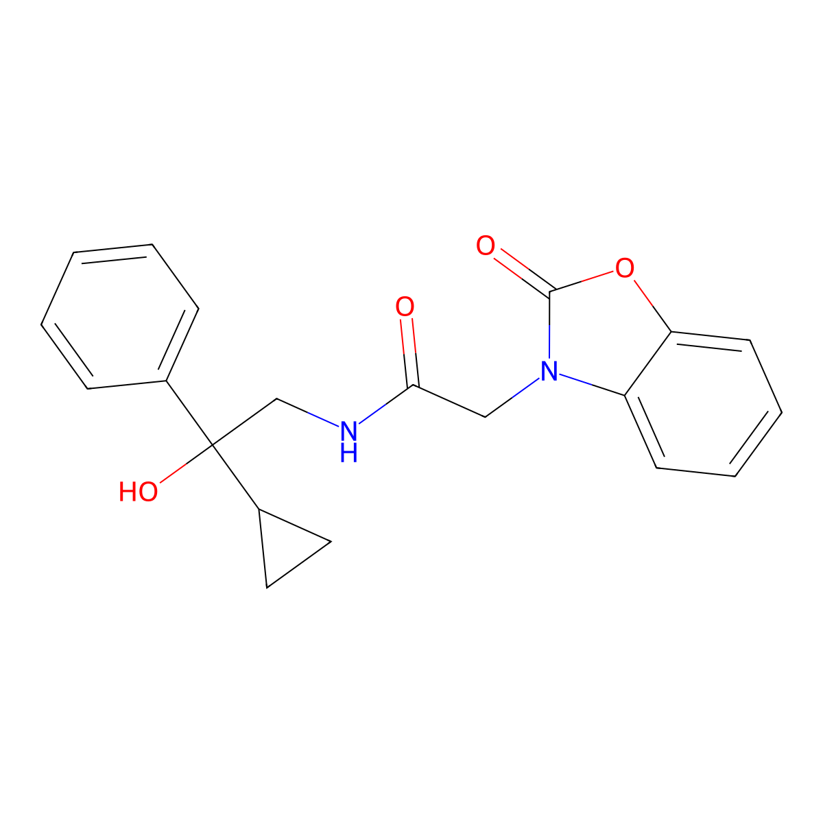 N-(2-cyclopropyl-2-hydroxy-2-phenylethyl)-2-(2-oxobenzo[d]oxazol-3(2H)-yl)acetamide molecular structure, CAS 1421465-82-8