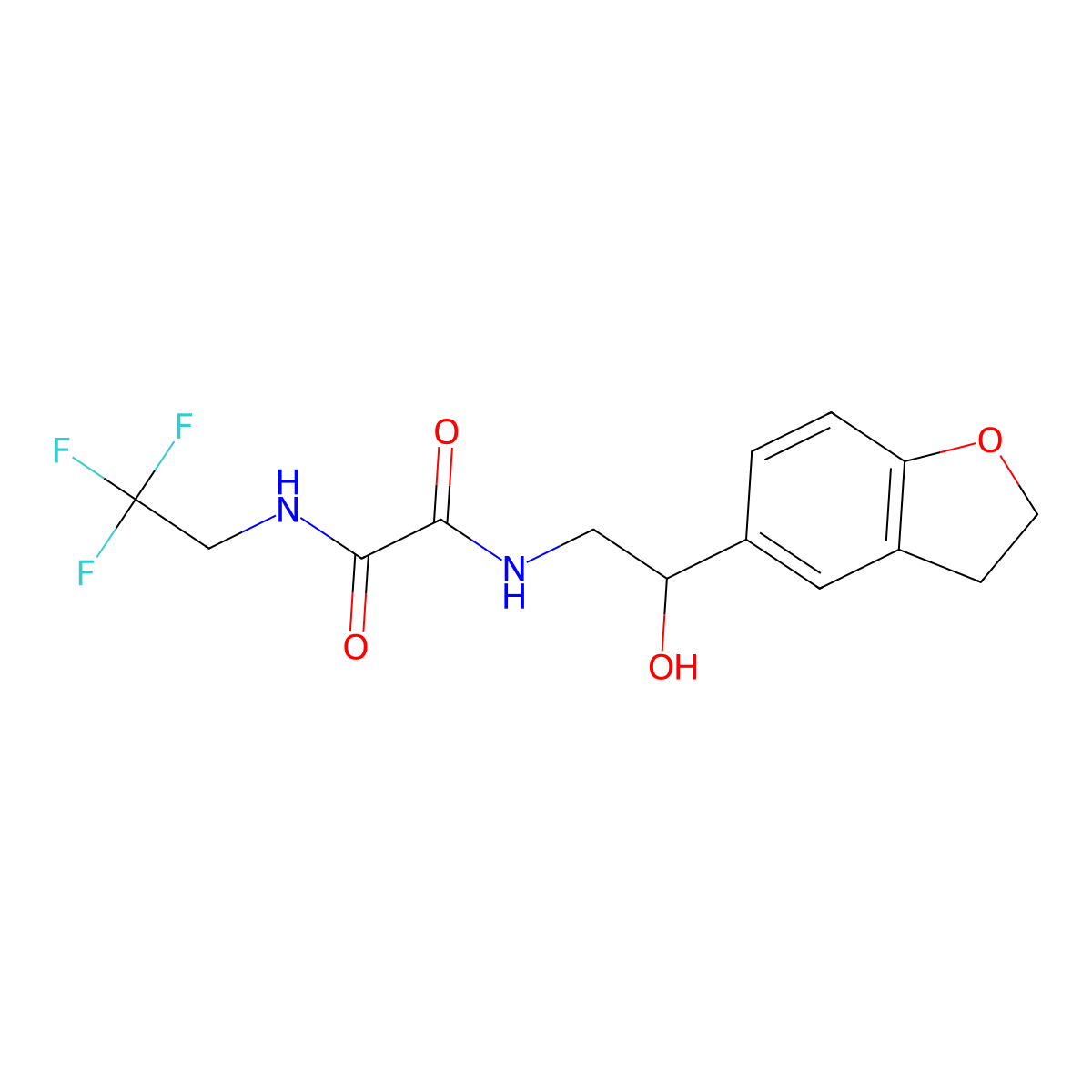 N1-(2-(2,3-dihydrobenzofuran-5-yl)-2-hydroxyethyl)-N2-(2,2,2-trifluoroethyl)oxalamide molecular structure, CAS 1421465-88-4