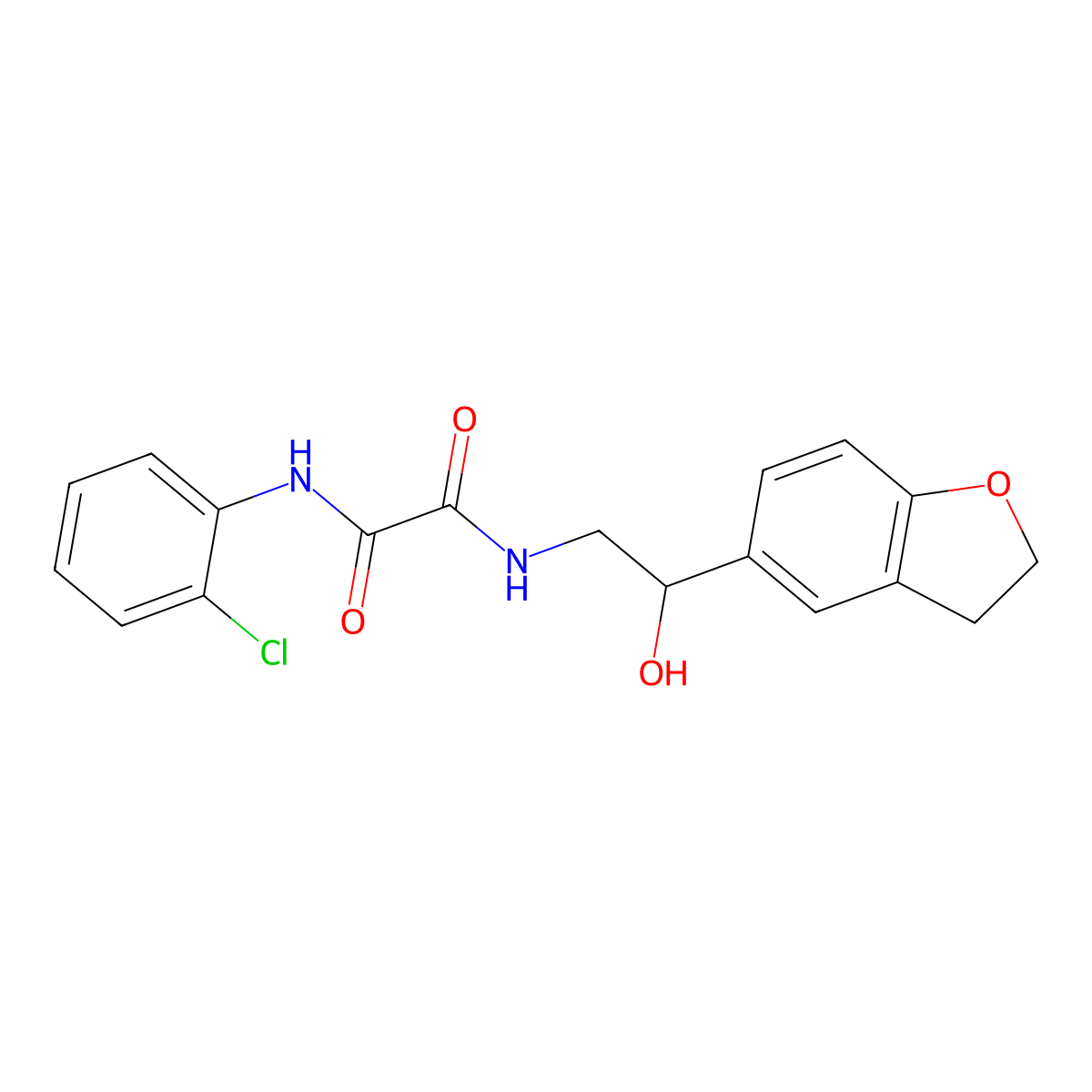 N1-(2-chlorophenyl)-N2-(2-(2,3-dihydrobenzofuran-5-yl)-2-hydroxyethyl)oxalamide molecular structure, CAS 1421465-92-0