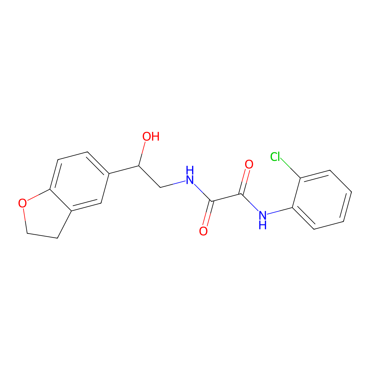 N1-(2-chlorophenyl)-N2-(2-(2,3-dihydrobenzofuran-5-yl)-2-hydroxyethyl)oxalamide molecular structure, CAS 1421465-92-0