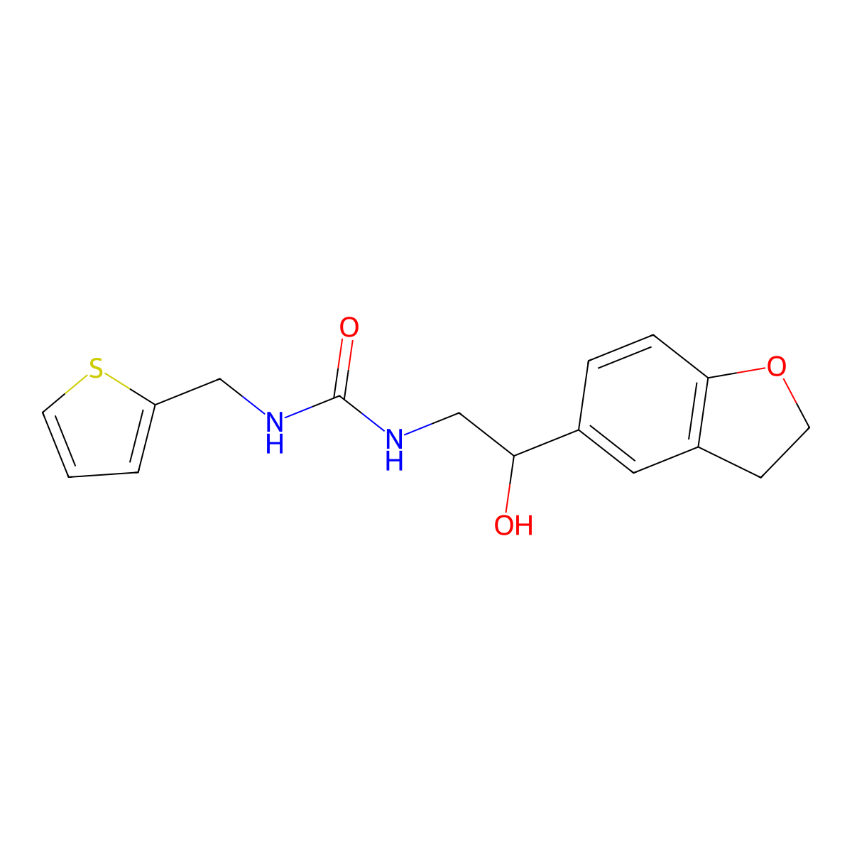 1-(2-(2,3-Dihydrobenzofuran-5-yl)-2-hydroxyethyl)-3-(thiophen-2-ylmethyl)urea molecular structure, CAS 1421465-96-4