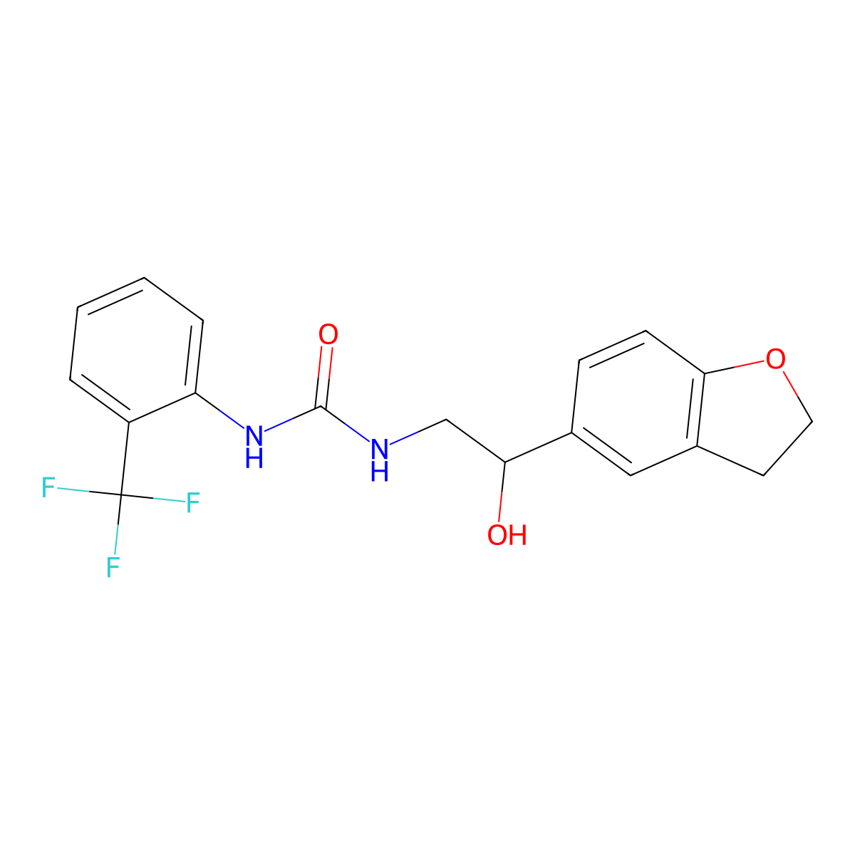 1-(2-(2,3-Dihydrobenzofuran-5-yl)-2-hydroxyethyl)-3-(2-(trifluoromethyl)phenyl)urea molecular structure, CAS 1421465-98-6