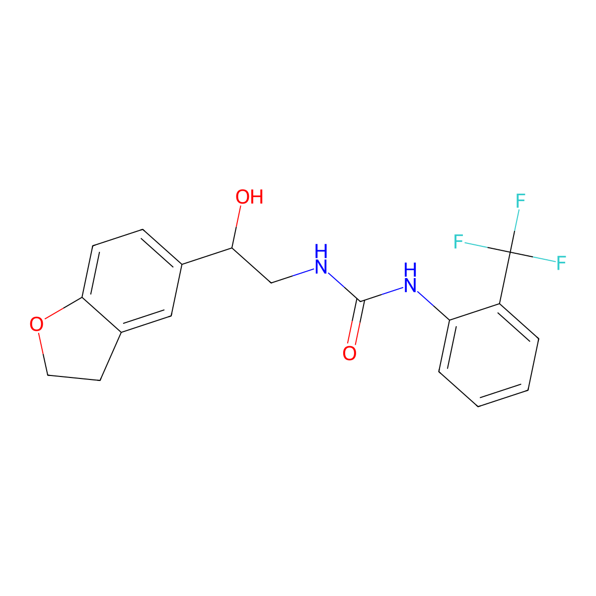 1-(2-(2,3-Dihydrobenzofuran-5-yl)-2-hydroxyethyl)-3-(2-(trifluoromethyl)phenyl)urea molecular structure, CAS 1421465-98-6