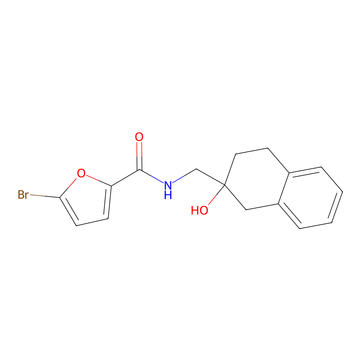 5-bromo-N-[(2-hydroxy-1,2,3,4-tetrahydronaphthalen-2-yl)methyl]furan-2-carboxamide molecular structure, CAS 1421466-00-3