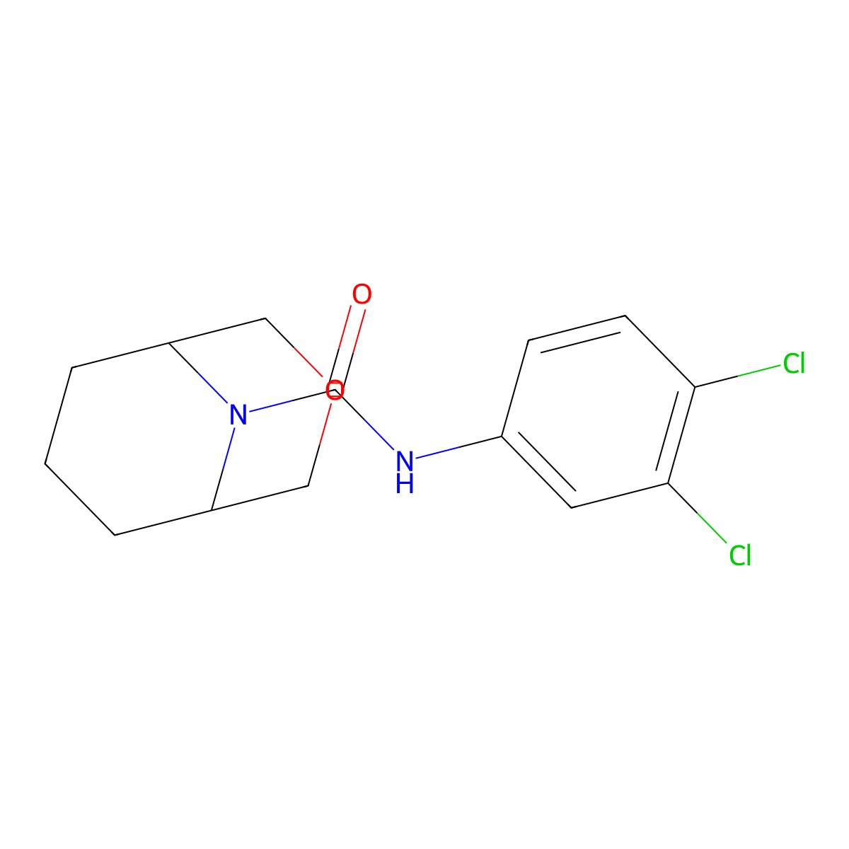 N-(3,4-dichlorophenyl)-3-oxa-9-azabicyclo[3.3.1]nonane-9-carboxamide molecular structure, CAS 1421466-04-7