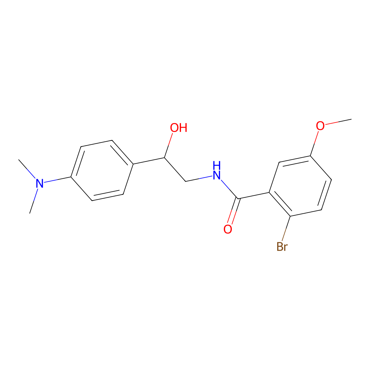 2-Bromo-N-{2-[4-(dimethylamino)phenyl]-2-hydroxyethyl}-5-methoxybenzamide molecular structure, CAS 1421466-22-9