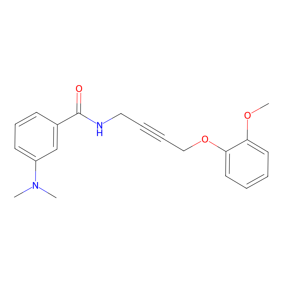 3-(Dimethylamino)-N-[4-(2-methoxyphenoxy)but-2-YN-1-YL]benzamide molecular structure, CAS 1421466-25-2