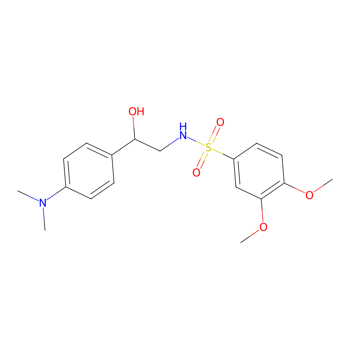 N-(2-(4-(dimethylamino)phenyl)-2-hydroxyethyl)-3,4-dimethoxybenzenesulfonamide molecular structure, CAS 1421466-33-2