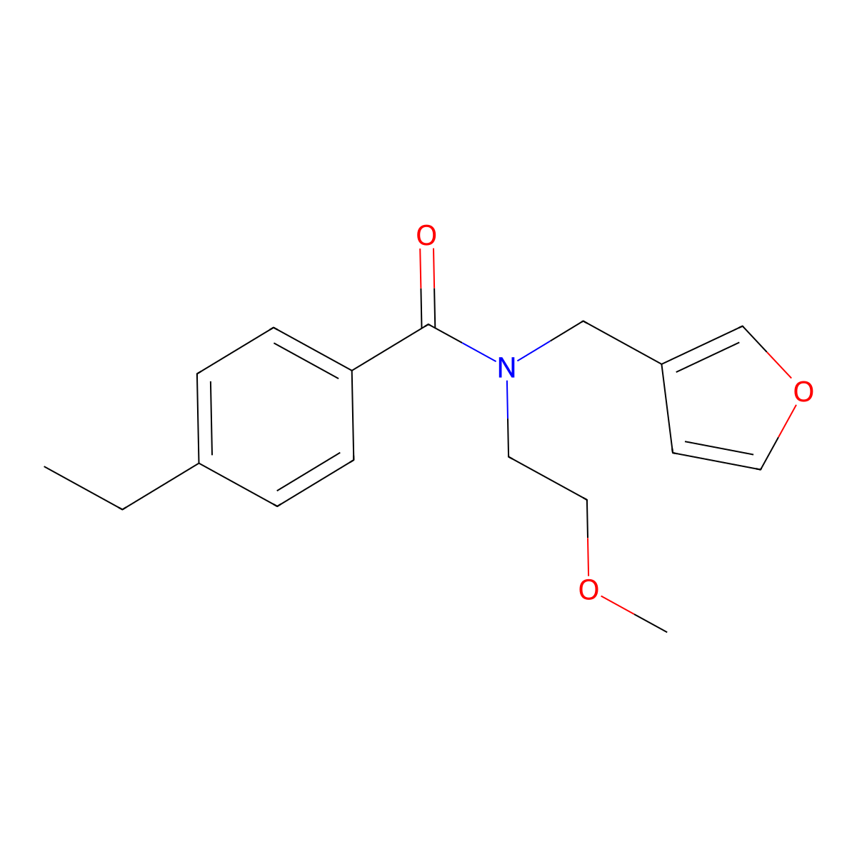 4-ethyl-N-(furan-3-ylmethyl)-N-(2-methoxyethyl)benzamide molecular structure, CAS 1421466-50-3