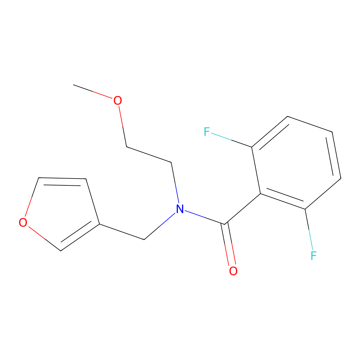 2,6-difluoro-N-(furan-3-ylmethyl)-N-(2-methoxyethyl)benzamide molecular structure, CAS 1421466-53-6