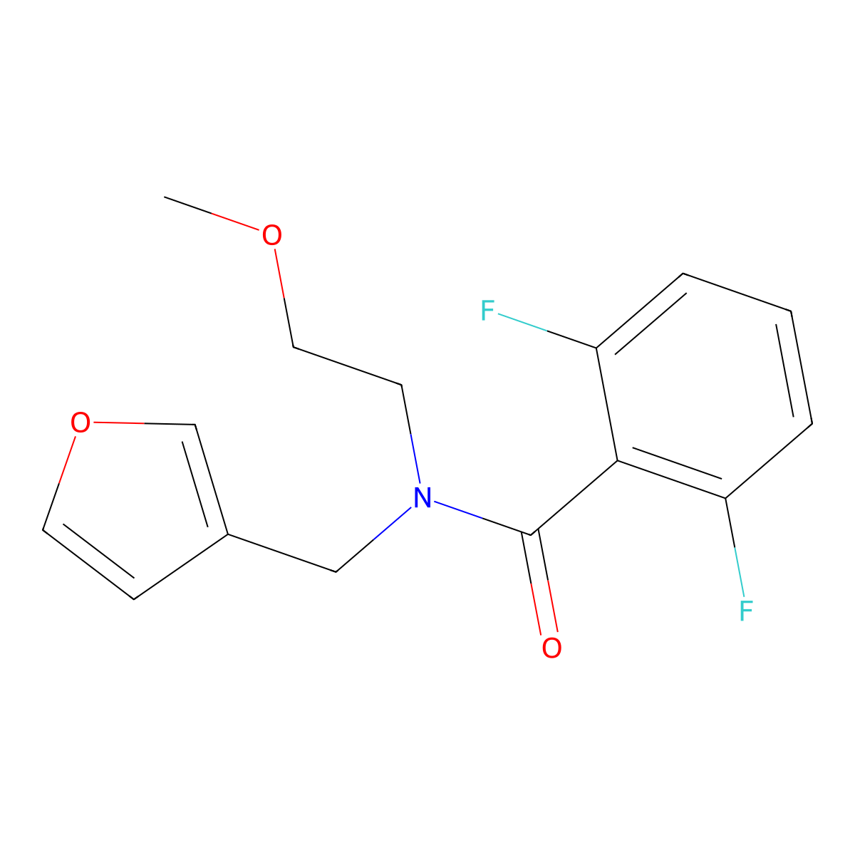 2,6-difluoro-N-(furan-3-ylmethyl)-N-(2-methoxyethyl)benzamide molecular structure, CAS 1421466-53-6