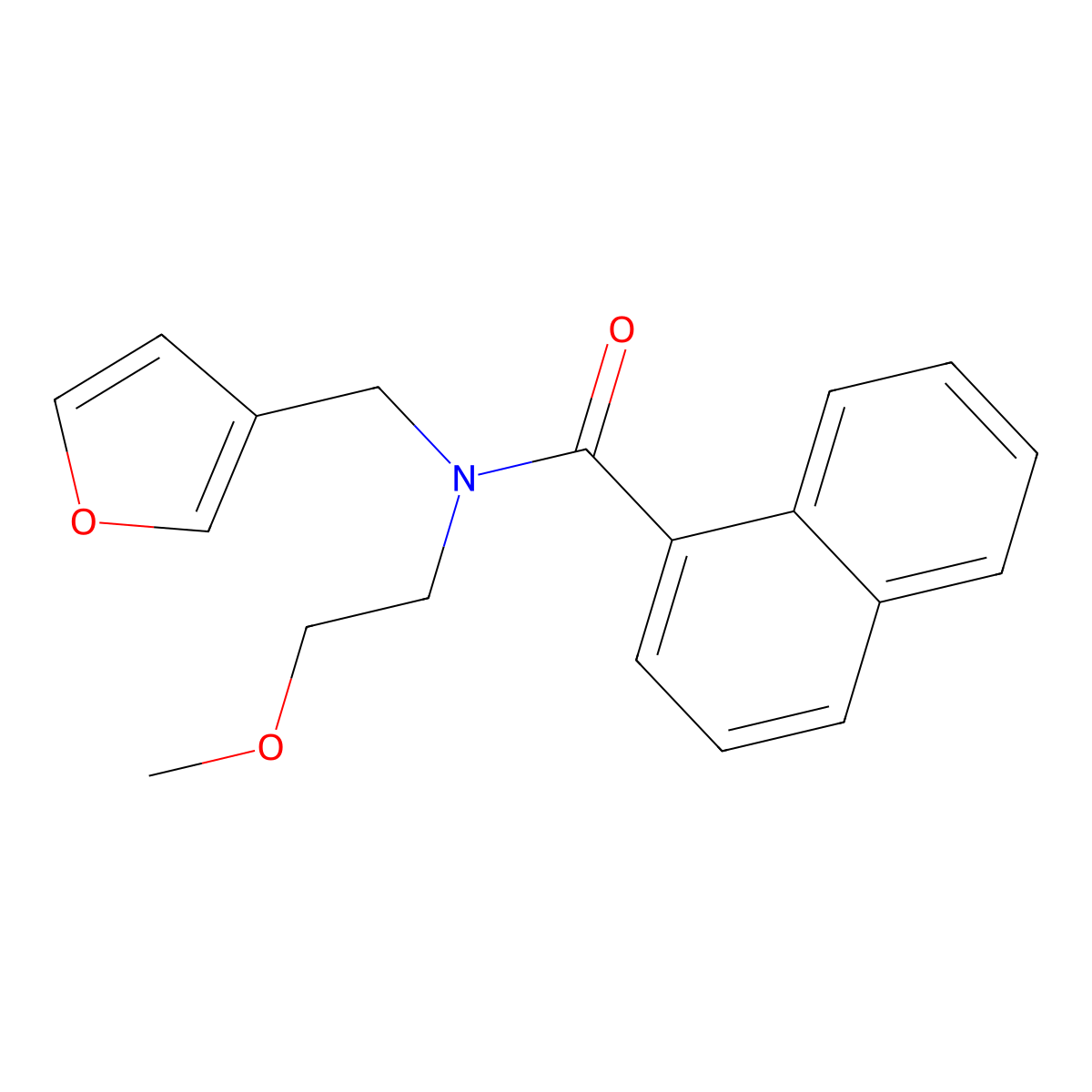 N-(furan-3-ylmethyl)-N-(2-methoxyethyl)-1-naphthamide molecular structure, CAS 1421466-59-2