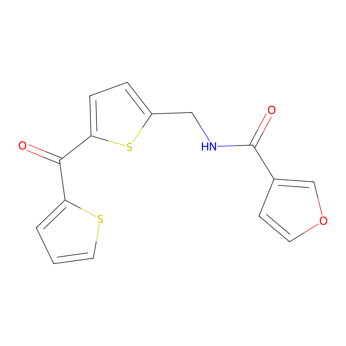 N-((5-(thiophene-2-carbonyl)thiophen-2-yl)methyl)furan-3-carboxamide molecular structure, CAS 1421466-62-7