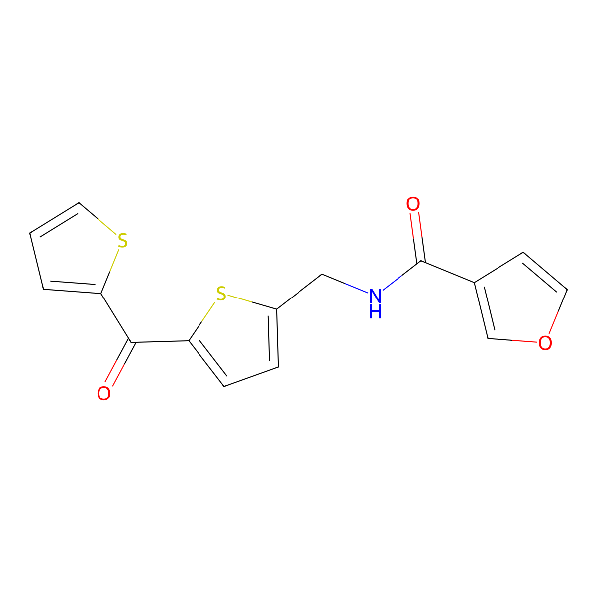 N-((5-(thiophene-2-carbonyl)thiophen-2-yl)methyl)furan-3-carboxamide molecular structure, CAS 1421466-62-7