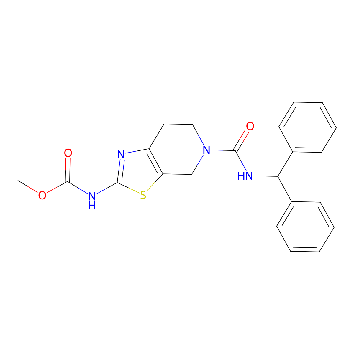 Methyl (5-(benzhydrylcarbamoyl)-4,5,6,7-tetrahydrothiazolo[5,4-c]pyridin-2-yl)carbamate molecular structure, CAS 1421466-68-3