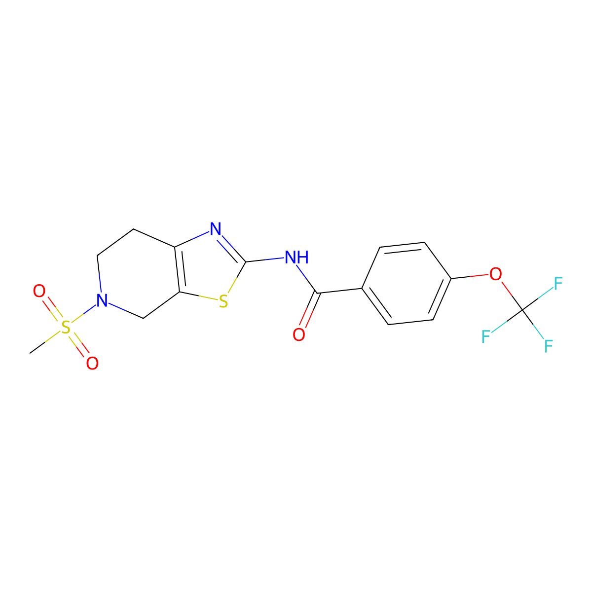 N-(5-(methylsulfonyl)-4,5,6,7-tetrahydrothiazolo[5,4-c]pyridin-2-yl)-4-(trifluoromethoxy)benzamide molecular structure, CAS 1421466-73-0