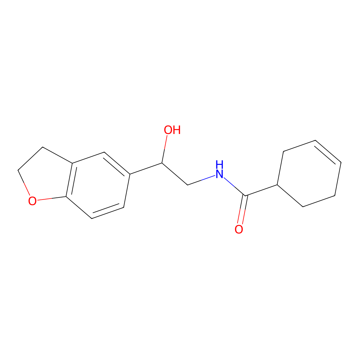 N-[2-(2,3-Dihydro-1-benzofuran-5-YL)-2-hydroxyethyl]cyclohex-3-ene-1-carboxamide molecular structure, CAS 1421466-76-3