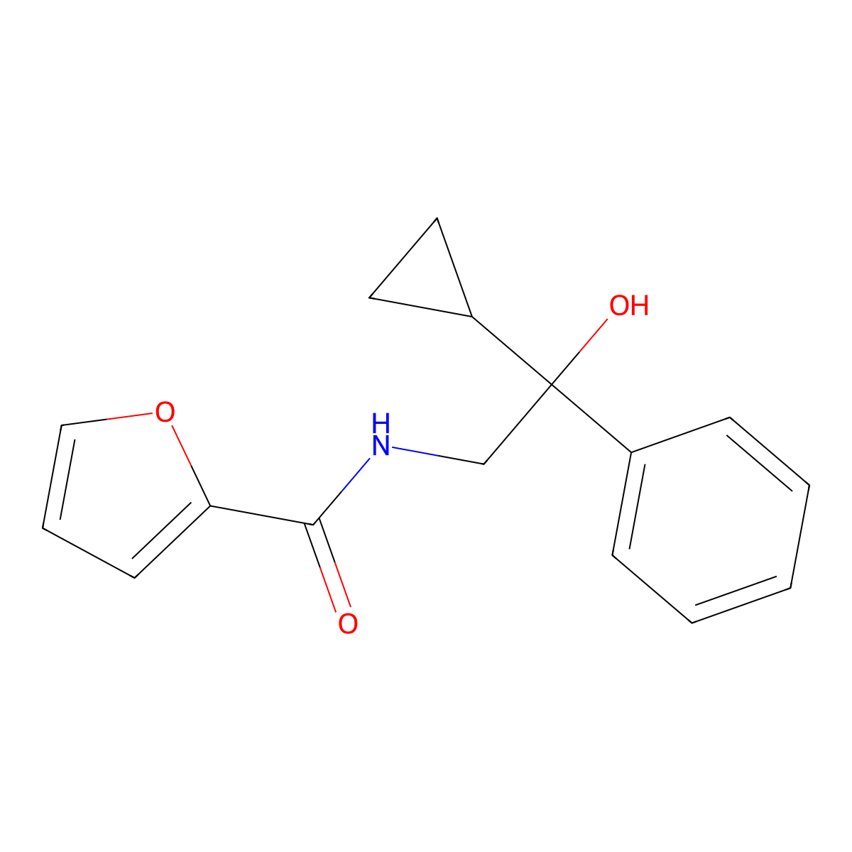 N-(2-cyclopropyl-2-hydroxy-2-phenylethyl)furan-2-carboxamide molecular structure, CAS 1421466-98-9
