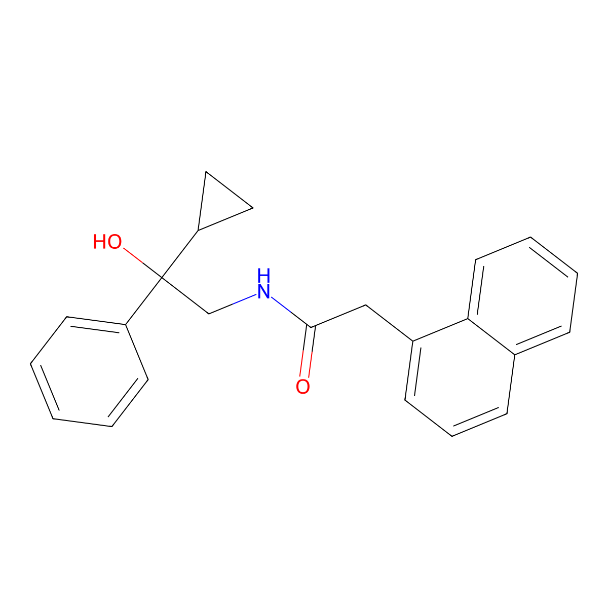 N-(2-cyclopropyl-2-hydroxy-2-phenylethyl)-2-(naphthalen-1-yl)acetamide molecular structure, CAS 1421467-09-5