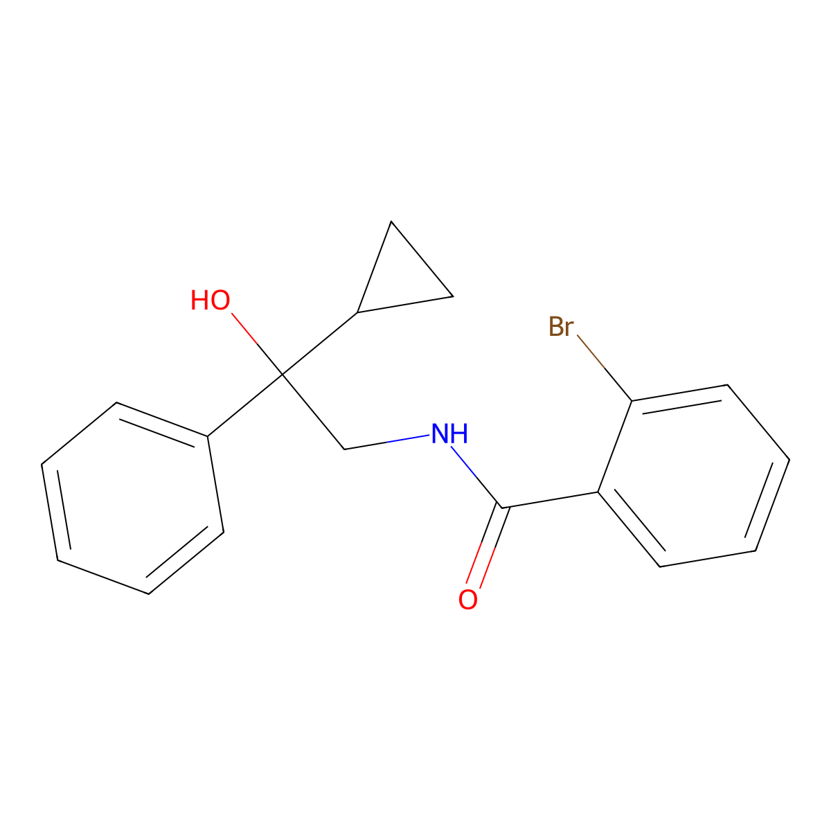 2-bromo-N-(2-cyclopropyl-2-hydroxy-2-phenylethyl)benzamide molecular structure, CAS 1421467-15-3