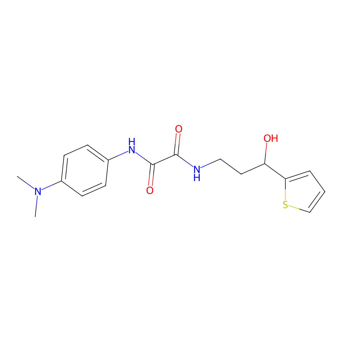N1-(4-(dimethylamino)phenyl)-N2-(3-hydroxy-3-(thiophen-2-yl)propyl)oxalamide molecular structure, CAS 1421467-62-0