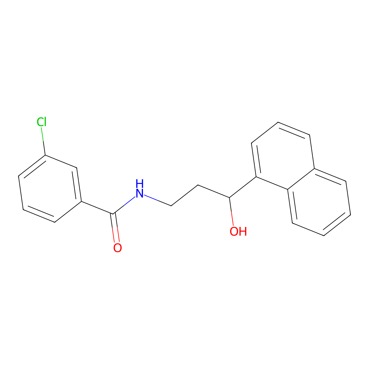3-Chloro-N-[3-hydroxy-3-(naphthalen-1-YL)propyl]benzamide molecular structure, CAS 1421467-91-5