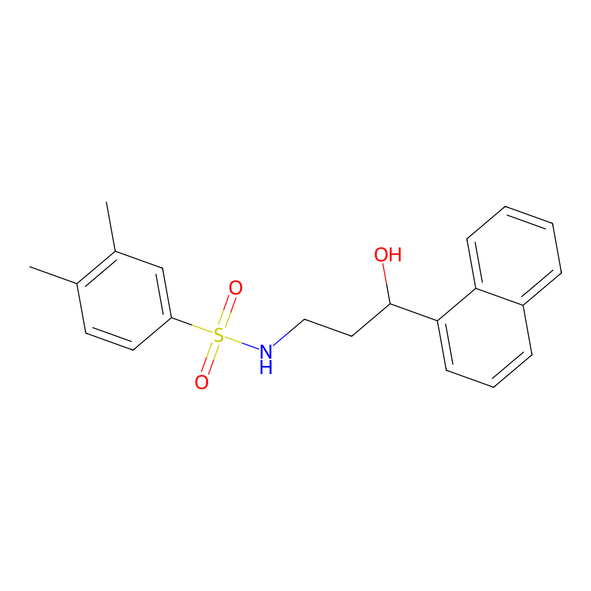 N-(3-hydroxy-3-(naphthalen-1-yl)propyl)-3,4-dimethylbenzenesulfonamide molecular structure, CAS 1421468-00-9
