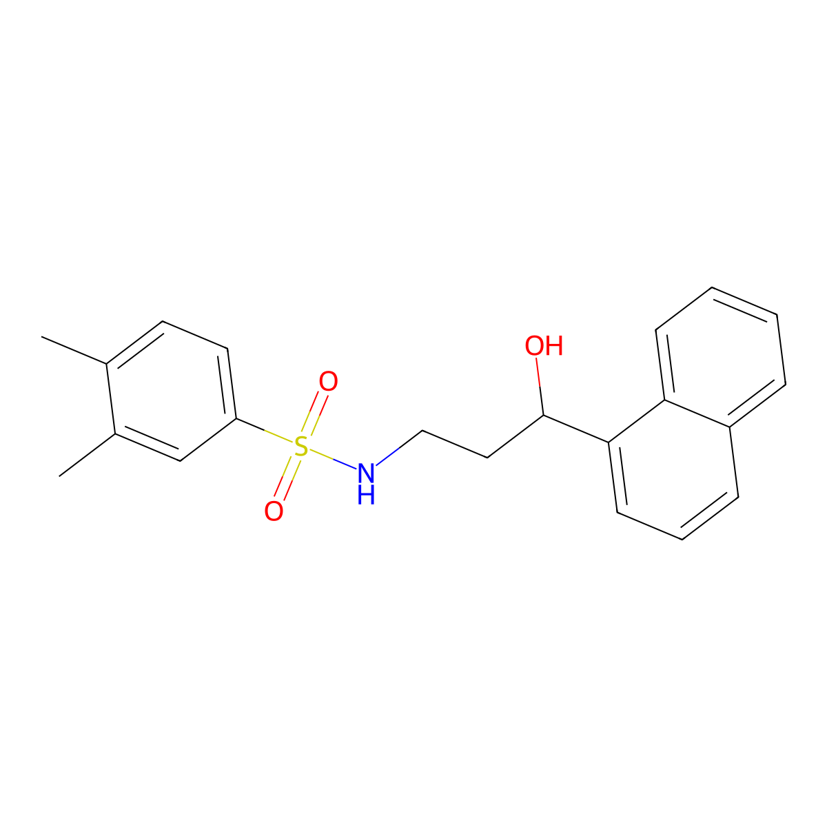 N-(3-hydroxy-3-(naphthalen-1-yl)propyl)-3,4-dimethylbenzenesulfonamide molecular structure, CAS 1421468-00-9