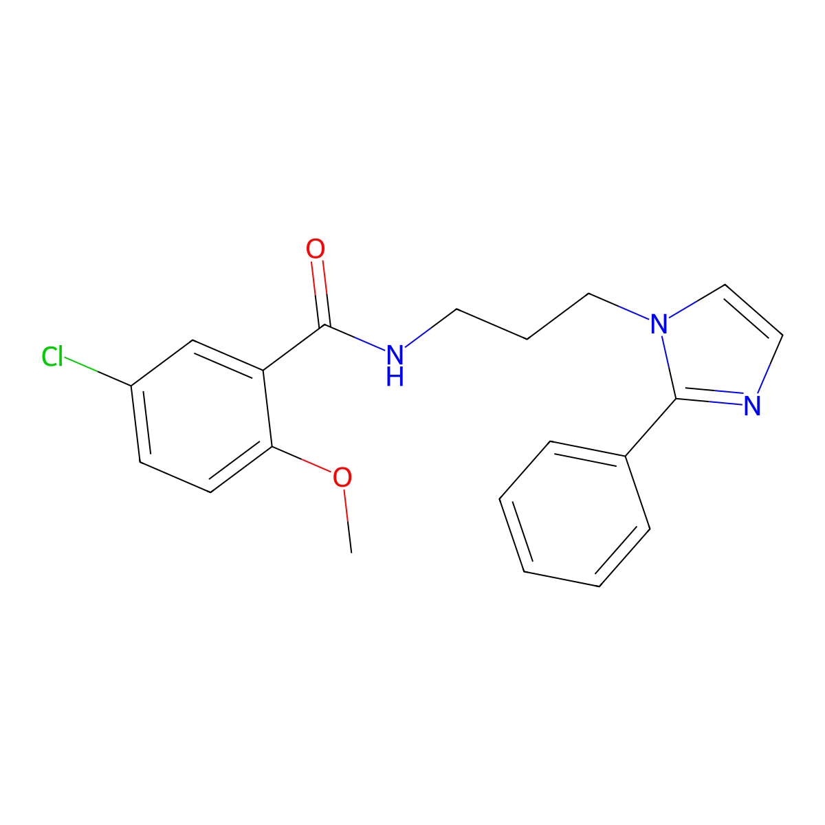 5-chloro-2-methoxy-N-[3-(2-phenyl-1H-imidazol-1-yl)propyl]benzamide molecular structure, CAS 1421468-08-7