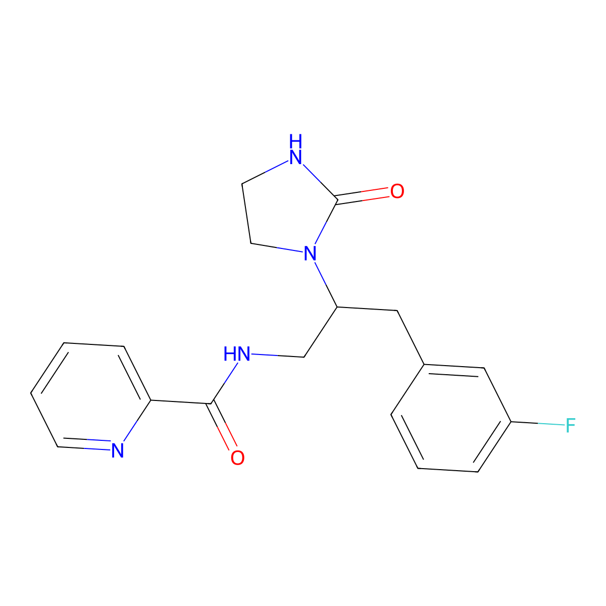 N-(3-(3-fluorophenyl)-2-(2-oxoimidazolidin-1-yl)propyl)picolinamide molecular structure, CAS 1421468-13-4