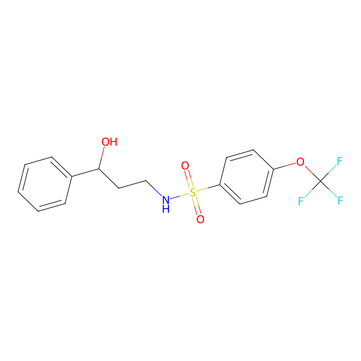 N-(3-hydroxy-3-phenylpropyl)-4-(trifluoromethoxy)benzenesulfonamide molecular structure, CAS 1421468-14-5