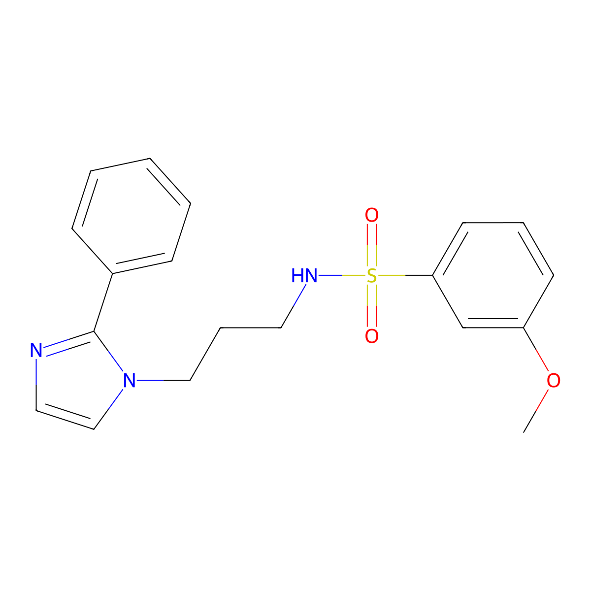 3-methoxy-N-(3-(2-phenyl-1H-imidazol-1-yl)propyl)benzenesulfonamide molecular structure, CAS 1421468-15-6
